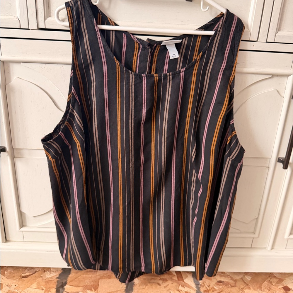 Ava & Viv Multicolor Striped Tank Top